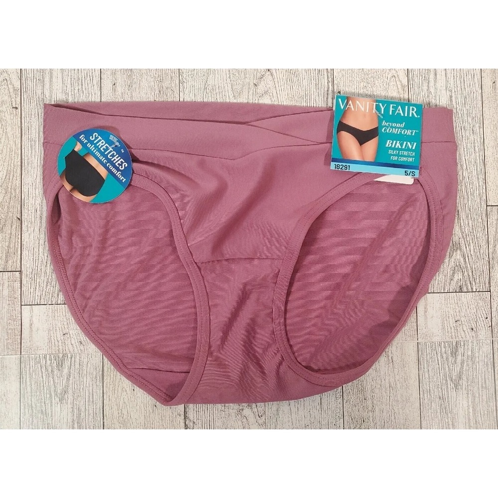 Vanity Fair Bikini 5 Small Womens Beyond Comfort Berry Glaze Silky Stretch Sexy